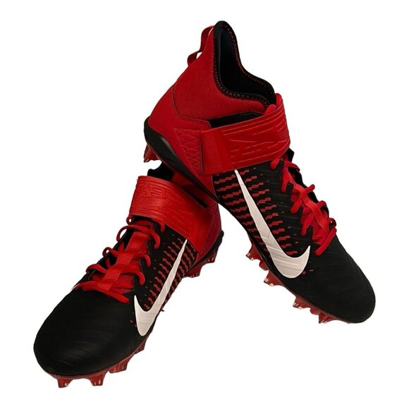 Nike Men’s Alpha Menace Pro 2 MID Football Cleats Black/Red Size 12 BV3945-600 - Picture 7 of 10